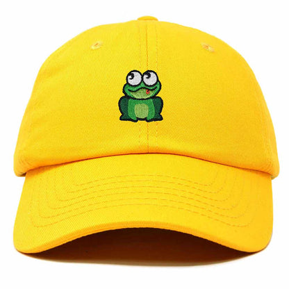 Dalix Frog Embroidered Womens Cotton Dad Hat Baseball Cap Adjustable in Gold