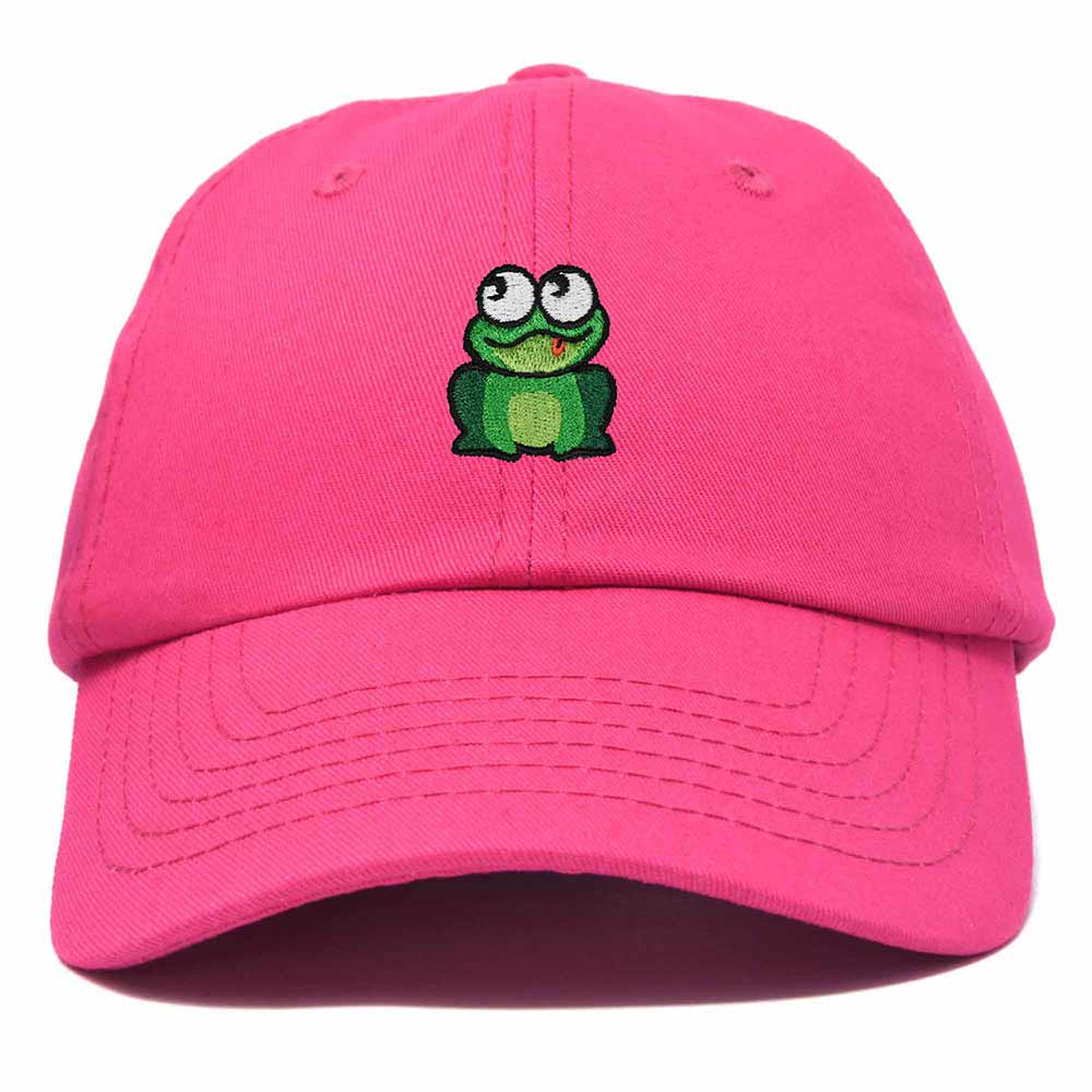 Dalix Frog Embroidered Womens Cotton Dad Hat Baseball Cap Adjustable in Hot Pink