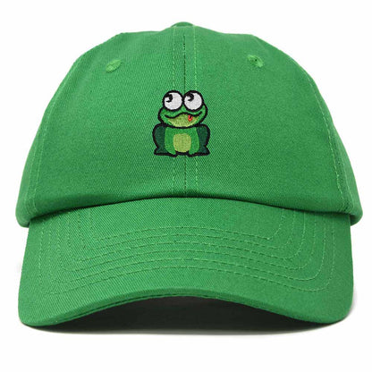 Dalix Frog Embroidered Womens Cotton Dad Hat Baseball Cap Adjustable in Kelly Green