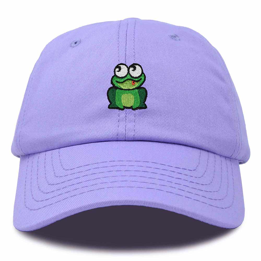Dalix Frog Embroidered Womens Cotton Dad Hat Baseball Cap Adjustable in Lavender