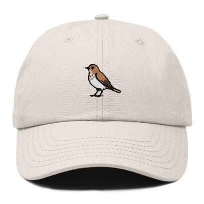 Dalix Hermit Thrush Vermont Embroidered Bird Cotton Baseball Cap Dad Hat Mens Womens Outdoor Summer in Beige
