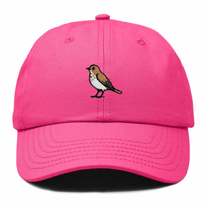 Dalix Hermit Thrush Vermont Embroidered Bird Cotton Baseball Cap Dad Hat Mens Womens Outdoor Summer in Hot Pink