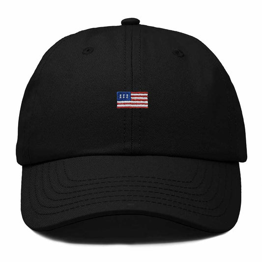 Dalix USA Flag Embroidered Dad Hat Adjustable Cotton Baseball Cap Unstructured Low Profile Everyday Americana Hat in Black