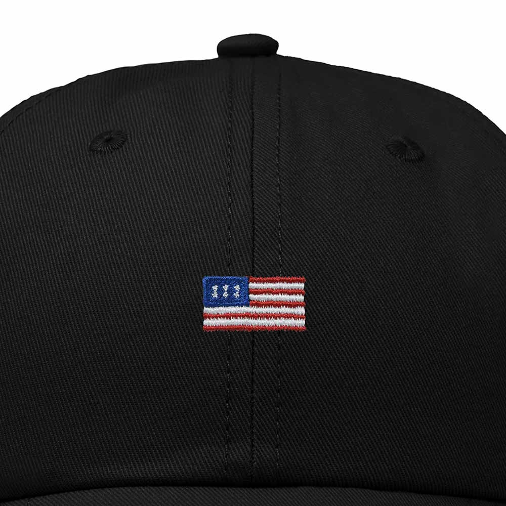 Dalix USA Flag Embroidered Dad Hat Adjustable Cotton Baseball Cap Unstructured Low Profile Everyday Americana Hat in Black
