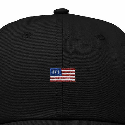 Dalix USA Flag Embroidered Dad Hat Adjustable Cotton Baseball Cap Unstructured Low Profile Everyday Americana Hat in Black