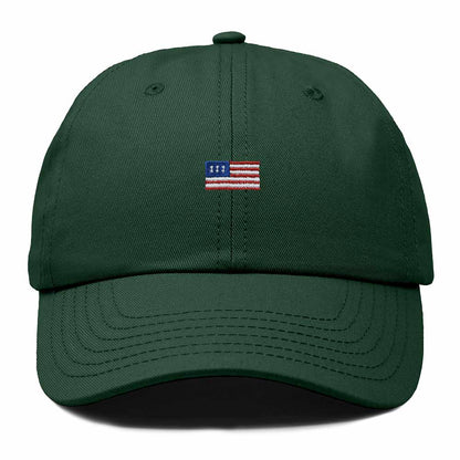 Dalix USA Flag Embroidered Dad Hat Adjustable Cotton Baseball Cap Unstructured Low Profile Everyday Americana Hat in Dark Green