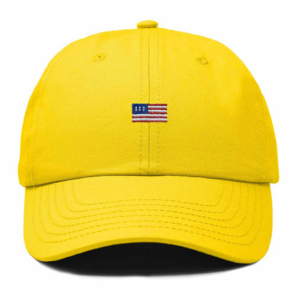 Dalix USA Flag Embroidered Dad Hat Adjustable Cotton Baseball Cap Unstructured Low Profile Everyday Americana Hat in Gold