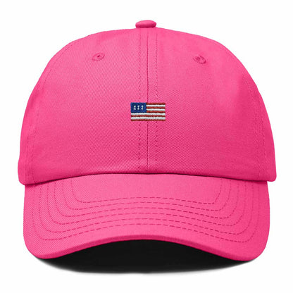 Dalix USA Flag Embroidered Dad Hat Adjustable Cotton Baseball Cap Unstructured Low Profile Everyday Americana Hat in Hot Pink