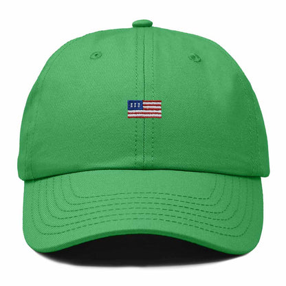 Dalix USA Flag Embroidered Dad Hat Adjustable Cotton Baseball Cap Unstructured Low Profile Everyday Americana Hat in Kelly Green