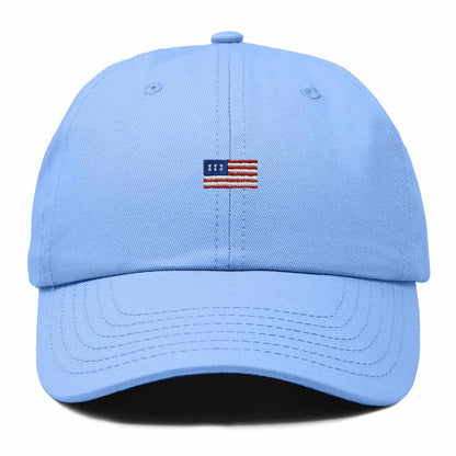 Dalix USA Flag Embroidered Dad Hat Adjustable Cotton Baseball Cap Unstructured Low Profile Everyday Americana Hat in Light Blue