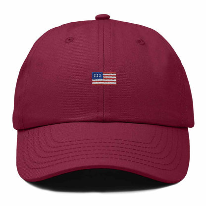 Dalix USA Flag Embroidered Dad Hat Adjustable Cotton Baseball Cap Unstructured Low Profile Everyday Americana Hat in Maroon