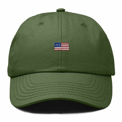 Dalix USA Flag Embroidered Dad Hat Adjustable Cotton Baseball Cap Unstructured Low Profile Everyday Americana Hat in Olive