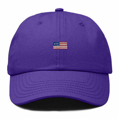 Dalix USA Flag Embroidered Dad Hat Adjustable Cotton Baseball Cap Unstructured Low Profile Everyday Americana Hat in Purple