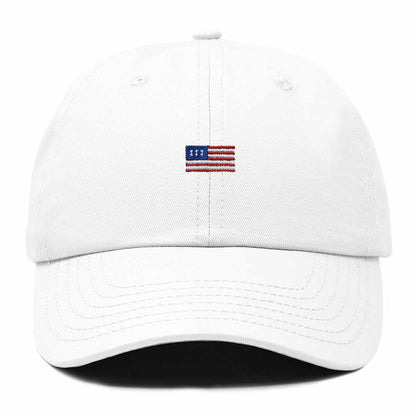 Dalix USA Flag Embroidered Dad Hat Adjustable Cotton Baseball Cap Unstructured Low Profile Everyday Americana Hat in White