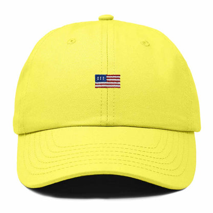 Dalix USA Flag Embroidered Dad Hat Adjustable Cotton Baseball Cap Unstructured Low Profile Everyday Americana Hat in Yellow