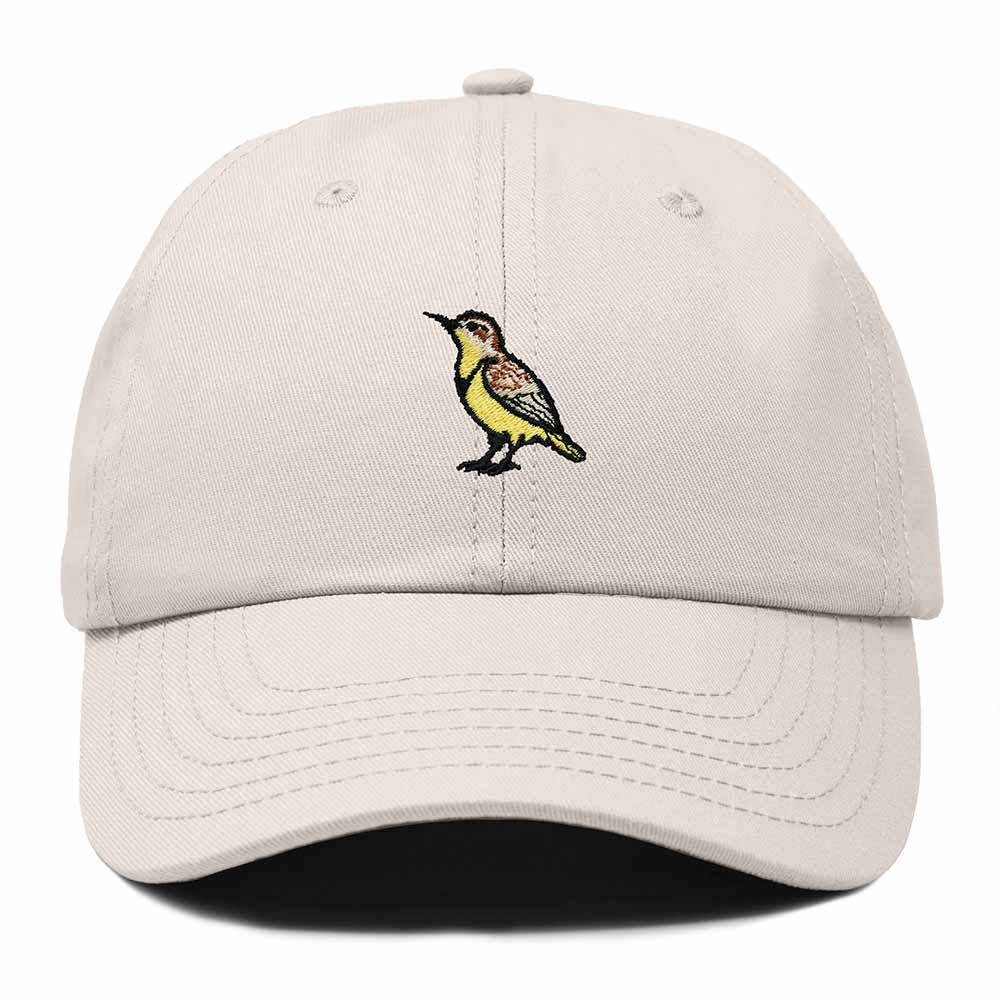 Dalix Western Meadowlark Montana Embroidered Bird Cotton Baseball Cap Dad Hat Mens Womens Outdoor Summer in Beige