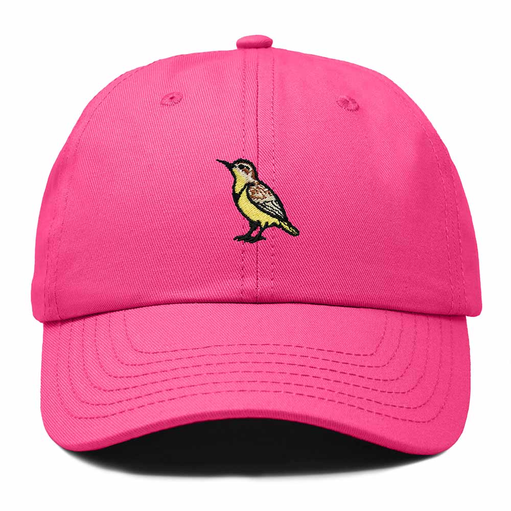 Dalix Western Meadowlark Montana Embroidered Bird Cotton Baseball Cap Dad Hat Mens Womens Outdoor Summer in Hot Pink