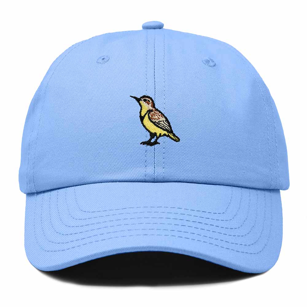 Dalix Western Meadowlark Montana Embroidered Bird Cotton Baseball Cap Dad Hat Mens Womens Outdoor Summer in Light Blue