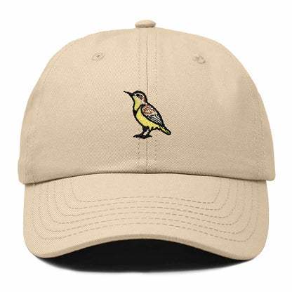 Dalix Western Meadowlark North Dakota Embroidered Bird Cotton Baseball Cap Dad Hat Mens Womens Outdoor Summer in Khaki