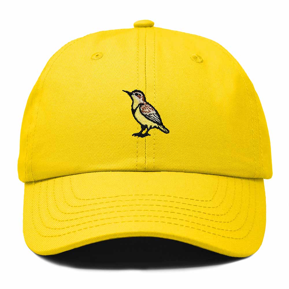 Dalix Western Meadowlark Oregon Embroidered Bird Cotton Baseball Cap Dad Hat Mens Womens Outdoor Summer
 Embroidered Bird Cotton Baseball Cap Dad Hat Mens Womens Outdoor Summer in Gold