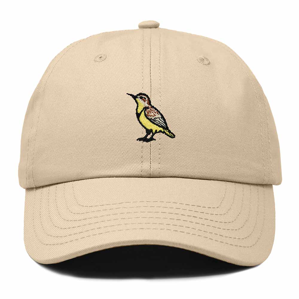 Dalix Western Meadowlark Oregon Embroidered Bird Cotton Baseball Cap Dad Hat Mens Womens Outdoor Summer
 Embroidered Bird Cotton Baseball Cap Dad Hat Mens Womens Outdoor Summer in Khaki