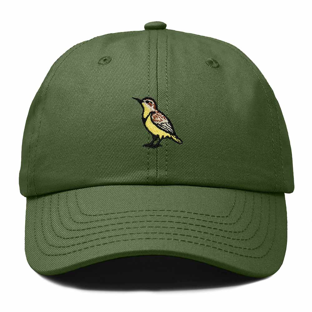 Dalix Western Meadowlark Oregon Embroidered Bird Cotton Baseball Cap Dad Hat Mens Womens Outdoor Summer
 Embroidered Bird Cotton Baseball Cap Dad Hat Mens Womens Outdoor Summer in Olive