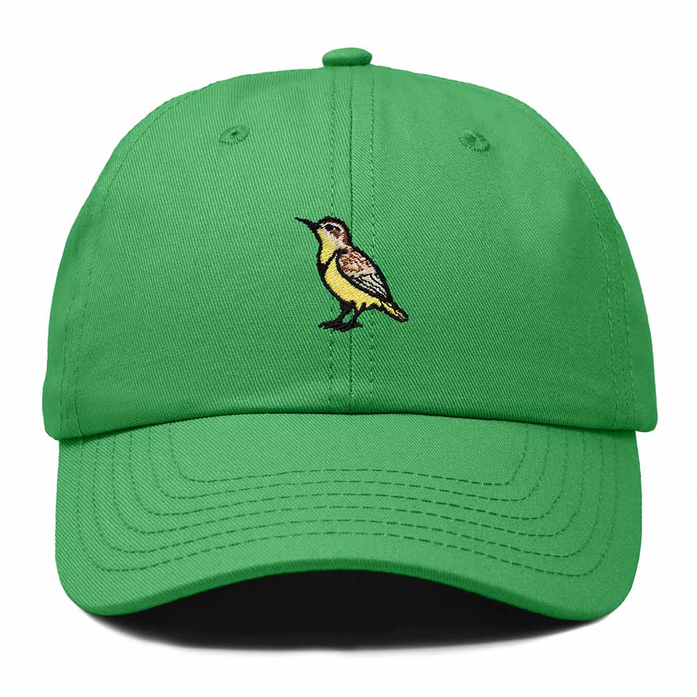 Dalix Western Meadowlark Wyoming Embroidered Bird Cotton Baseball Cap Dad Hat Mens Womens Outdoor Summer
 Embroidered Bird Cotton Baseball Cap Dad Hat Mens Womens Outdoor Summer in Kelly Green