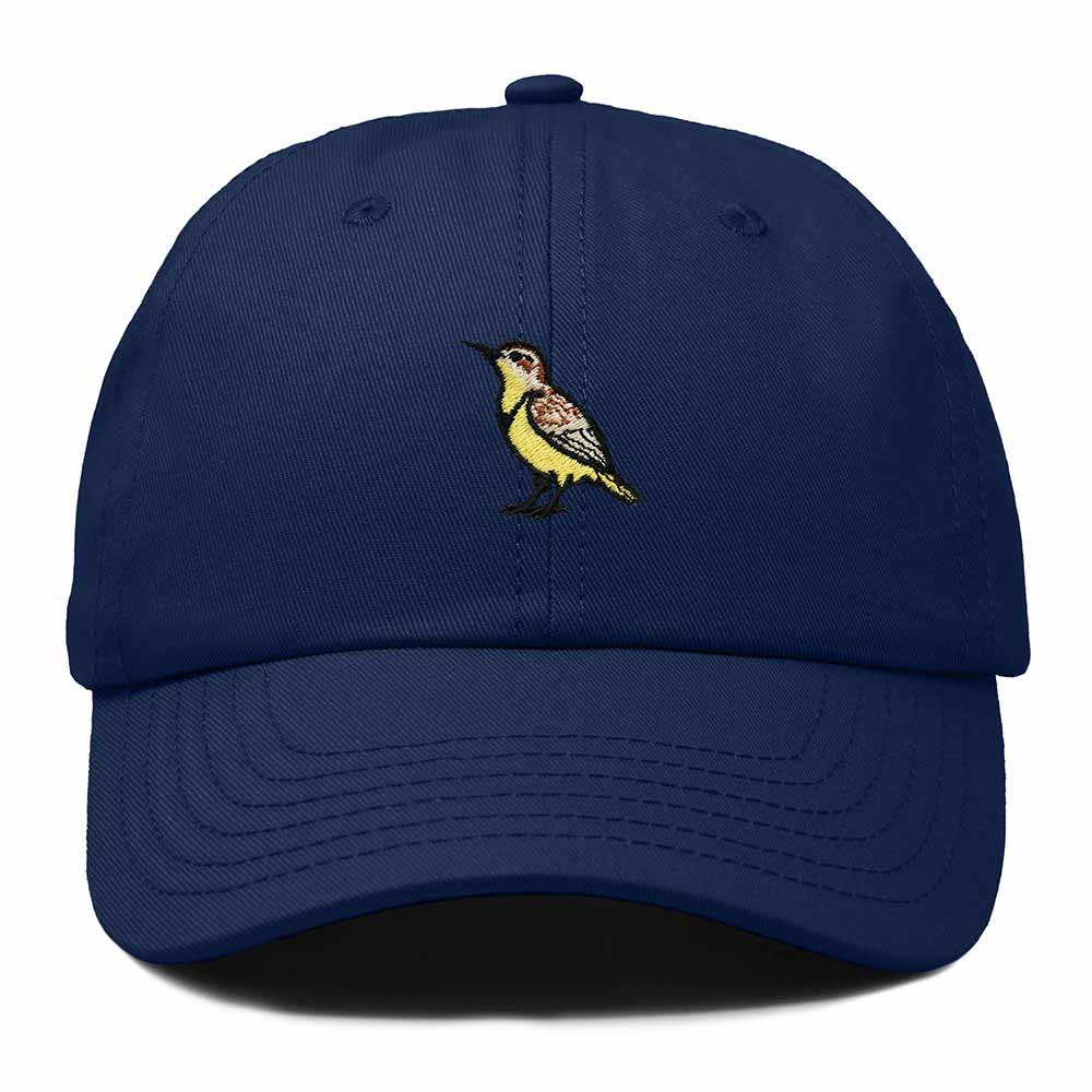 Dalix Western Meadowlark Wyoming Embroidered Bird Cotton Baseball Cap Dad Hat Mens Womens Outdoor Summer
 Embroidered Bird Cotton Baseball Cap Dad Hat Mens Womens Outdoor Summer in Navy Blue