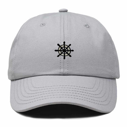 Dalix Ship Wheel Embroidered Dad Hat Adjustable Cotton Twill Baseball Cap Casual for Men in Gray