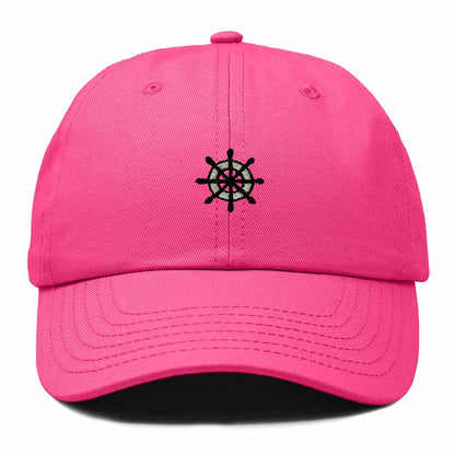 Dalix Ship Wheel Embroidered Dad Hat Adjustable Cotton Twill Baseball Cap Casual for Men in Hot Pink