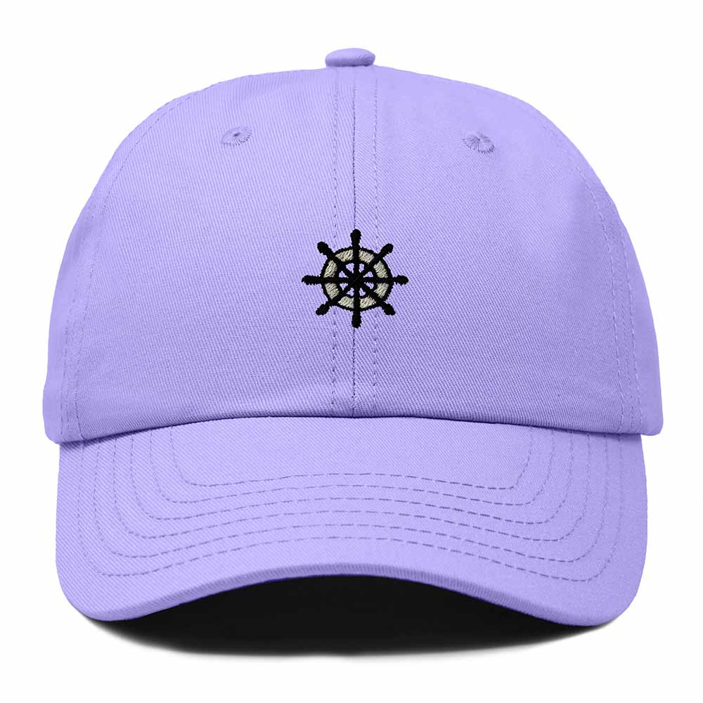 Dalix Ship Wheel Embroidered Dad Hat Adjustable Cotton Twill Baseball Cap Casual for Men in Lavender