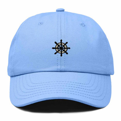 Dalix Ship Wheel Embroidered Dad Hat Adjustable Cotton Twill Baseball Cap Casual for Men in Light Blue