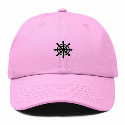 Dalix Ship Wheel Embroidered Dad Hat Adjustable Cotton Twill Baseball Cap Casual for Men in Light Pink
