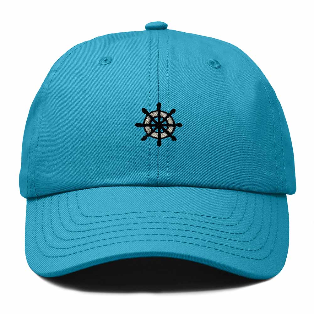 Dalix Ship Wheel Embroidered Dad Hat Adjustable Cotton Twill Baseball Cap Casual for Men in Teal