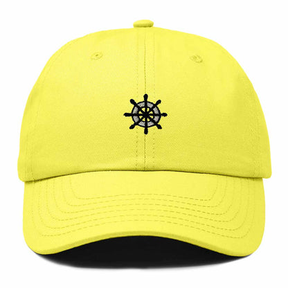 Dalix Ship Wheel Embroidered Dad Hat Adjustable Cotton Twill Baseball Cap Casual for Men in Yellow