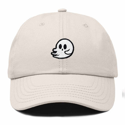 Dalix Whisper Ghost Embroidered Cotton Outdoor Baseball Cap Dad Hat Mens in Beige