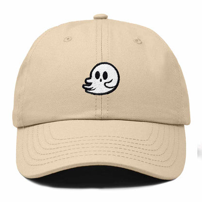 Dalix Whisper Ghost Embroidered Cotton Outdoor Baseball Cap Dad Hat Mens in Khaki