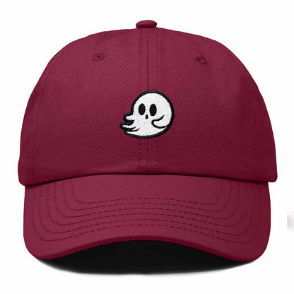 Dalix Whisper Ghost Embroidered Cotton Outdoor Baseball Cap Dad Hat Mens in Maroon