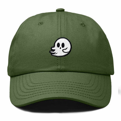 Dalix Whisper Ghost Embroidered Cotton Outdoor Baseball Cap Dad Hat Mens in Olive