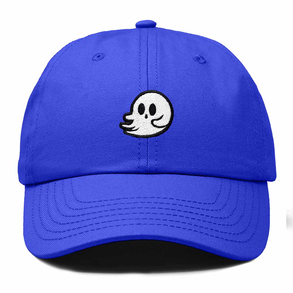 Dalix Whisper Ghost Embroidered Cotton Outdoor Baseball Cap Dad Hat Mens in Royal Blue