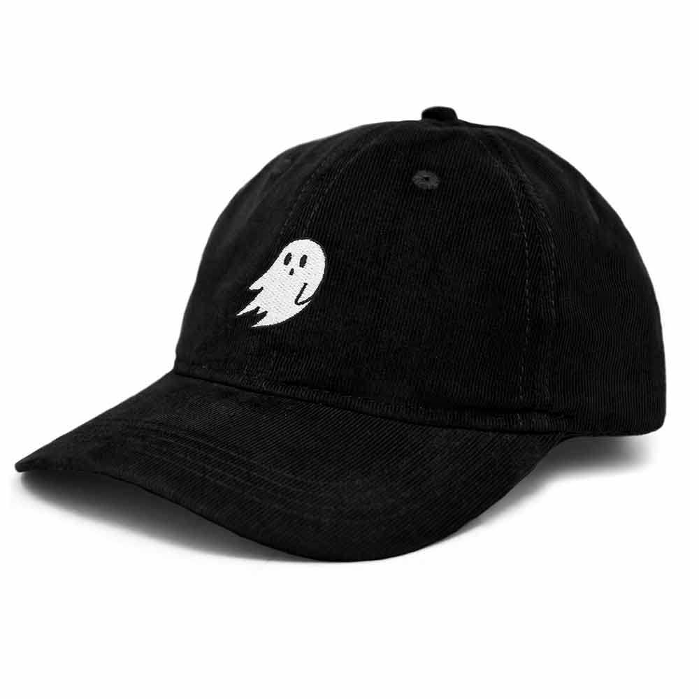 Dalix Ghost Corduroy Cotton Baseball Cap Adjustable Hat Mens in Black