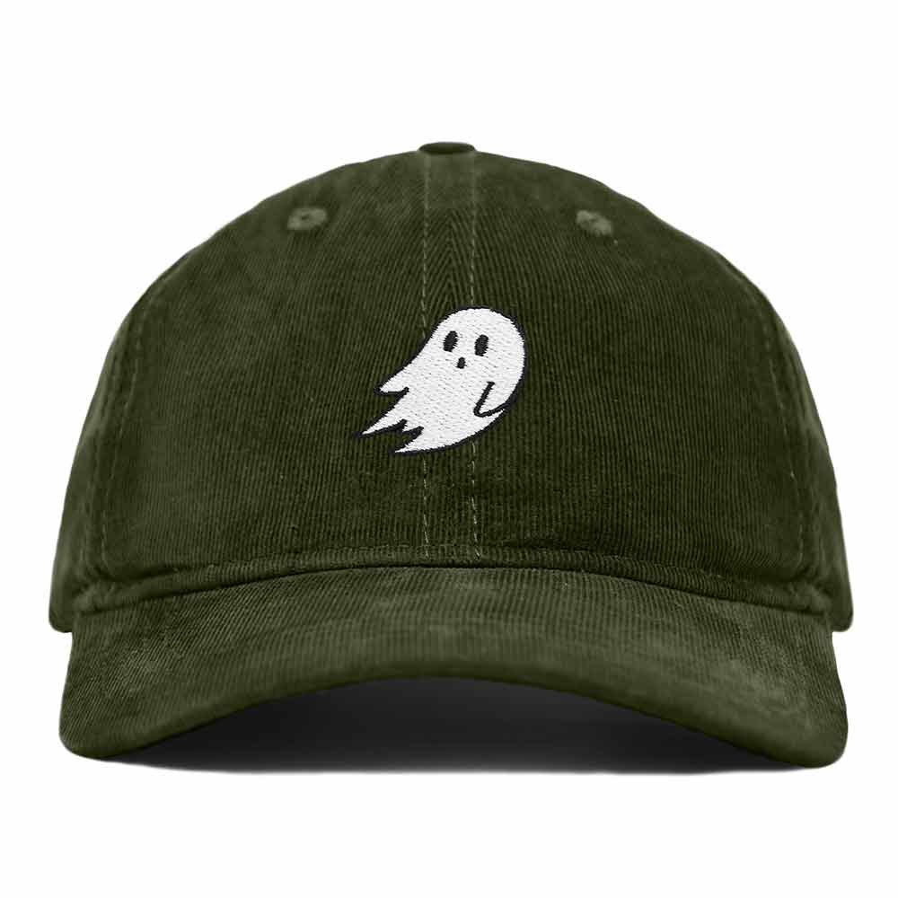 Dalix Ghost Corduroy Cotton Baseball Cap Adjustable Hat Mens in Dark Green