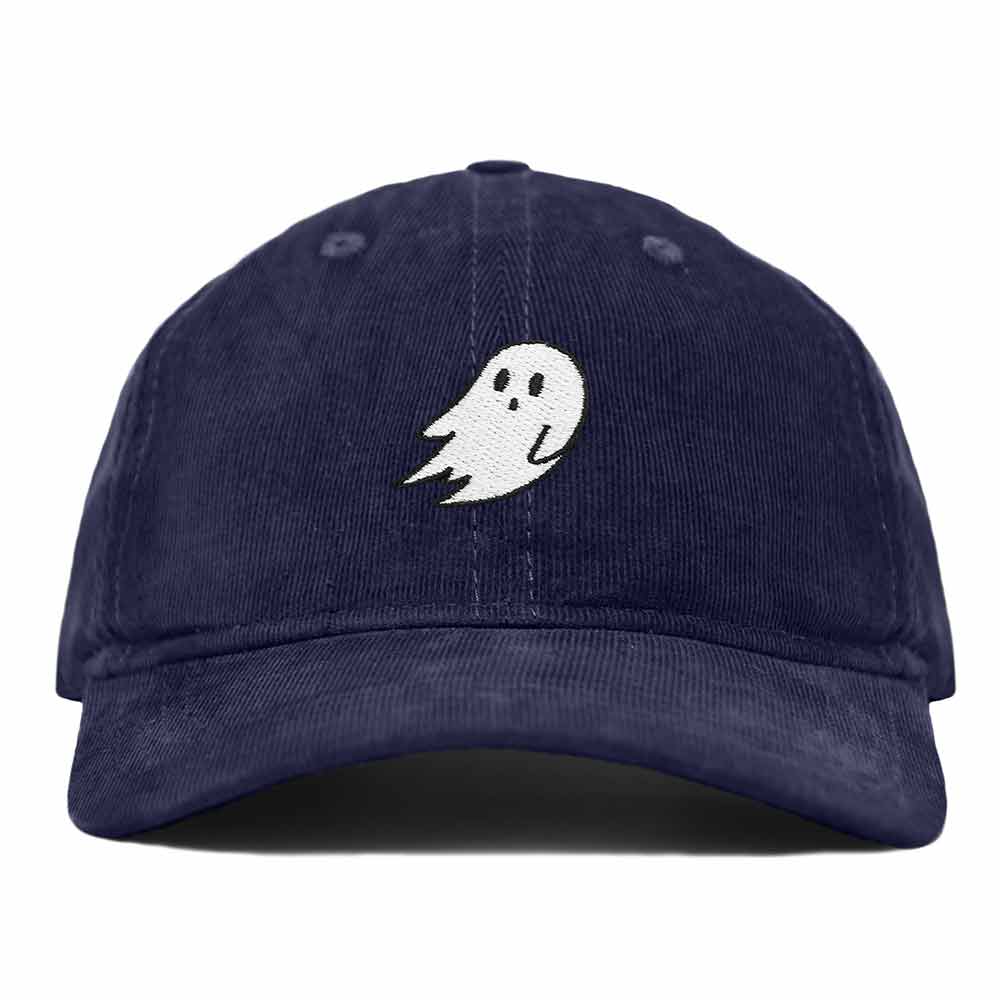 Dalix Ghost Corduroy Cotton Baseball Cap Adjustable Hat Mens in Navy Blue