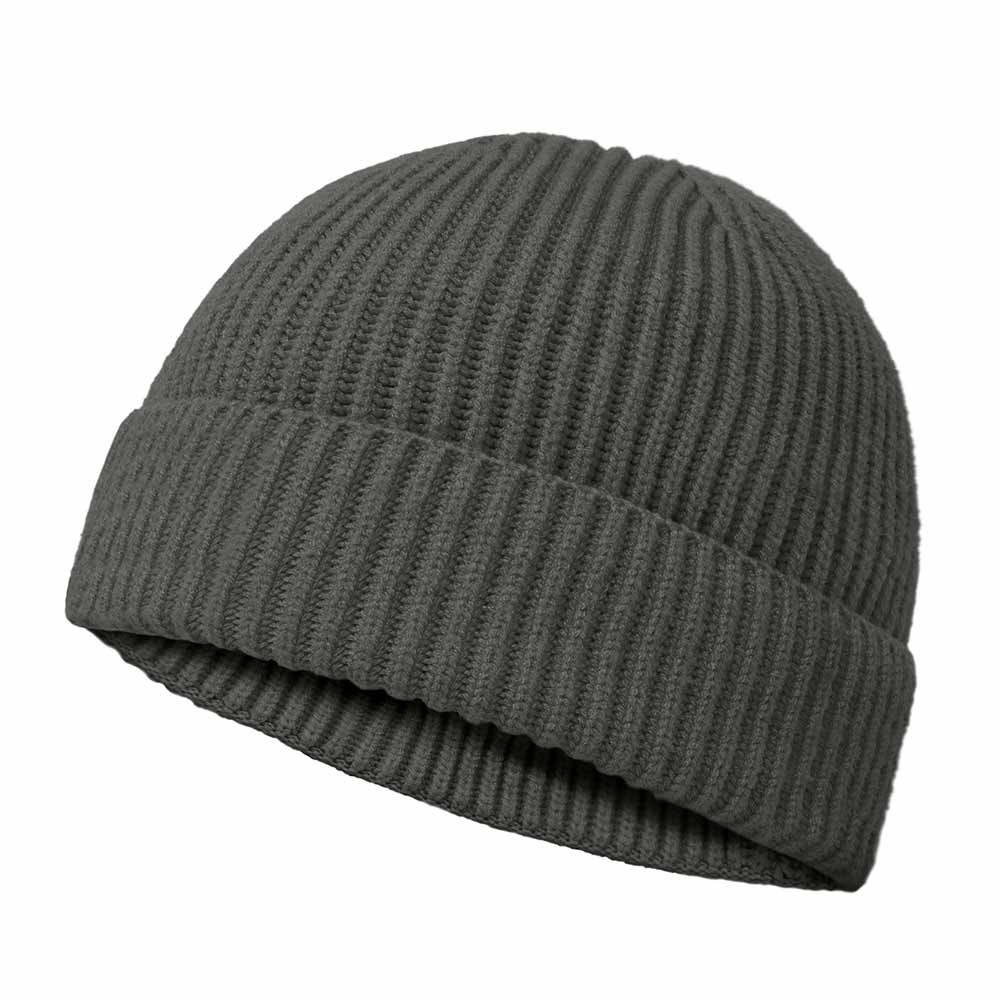 Dalix Embroidered Beanie Hat Knit Cap Cold Weather Womens in Asphalt Gray