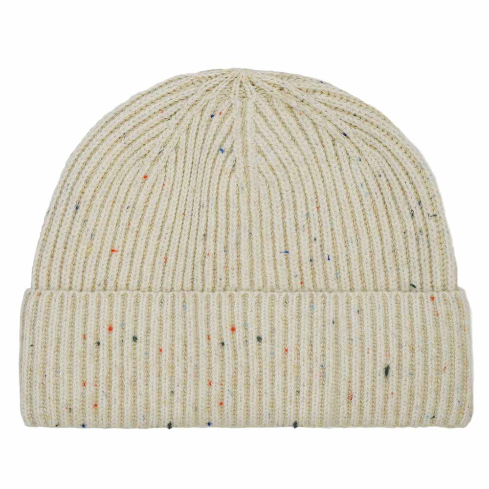 Dalix Embroidered Beanie Hat Knit Cap Cold Weather Womens in Beige
