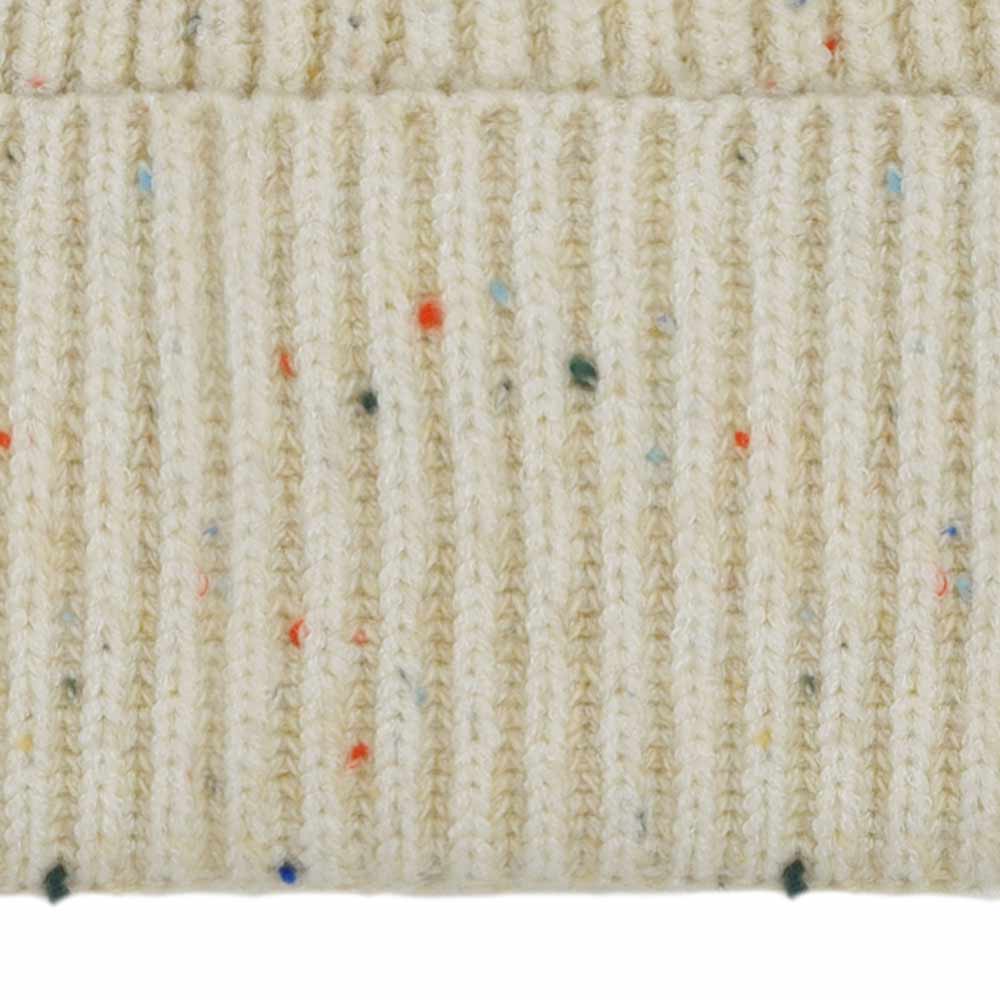 Dalix Embroidered Beanie Hat Knit Cap Cold Weather Womens in Beige