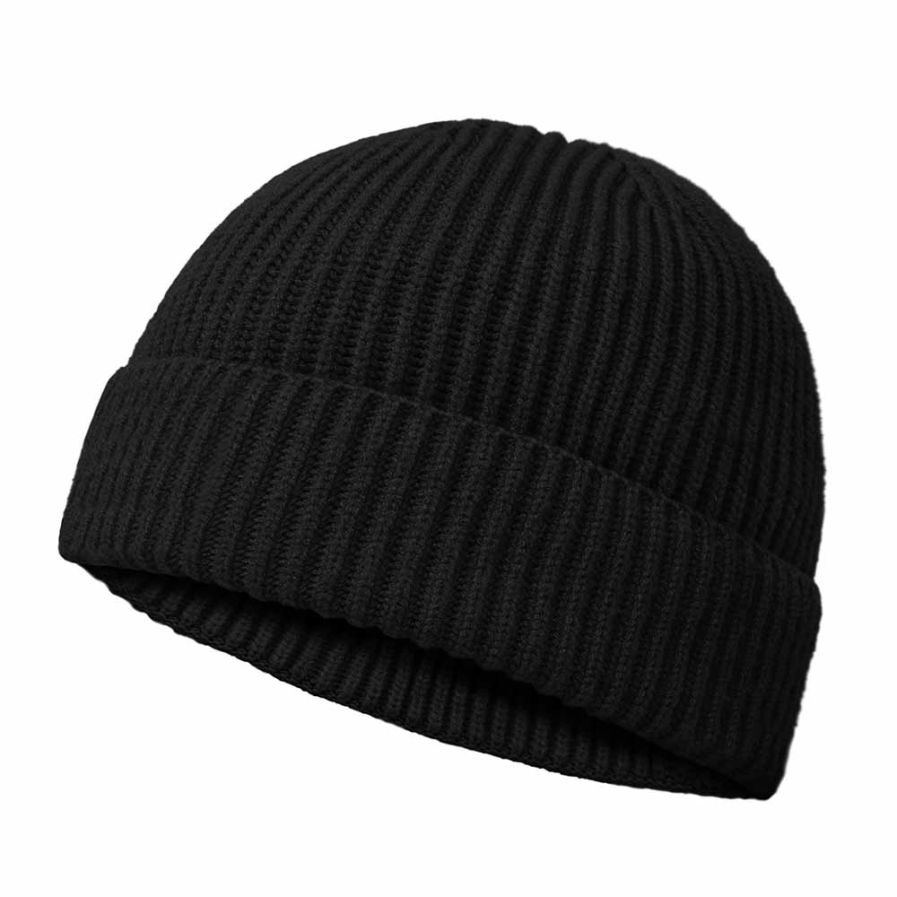 Dalix Embroidered Beanie Hat Knit Cap Cold Weather Womens in Black
