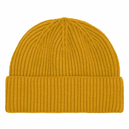 Dalix Embroidered Beanie Hat Knit Cap Cold Weather Womens in Mustard