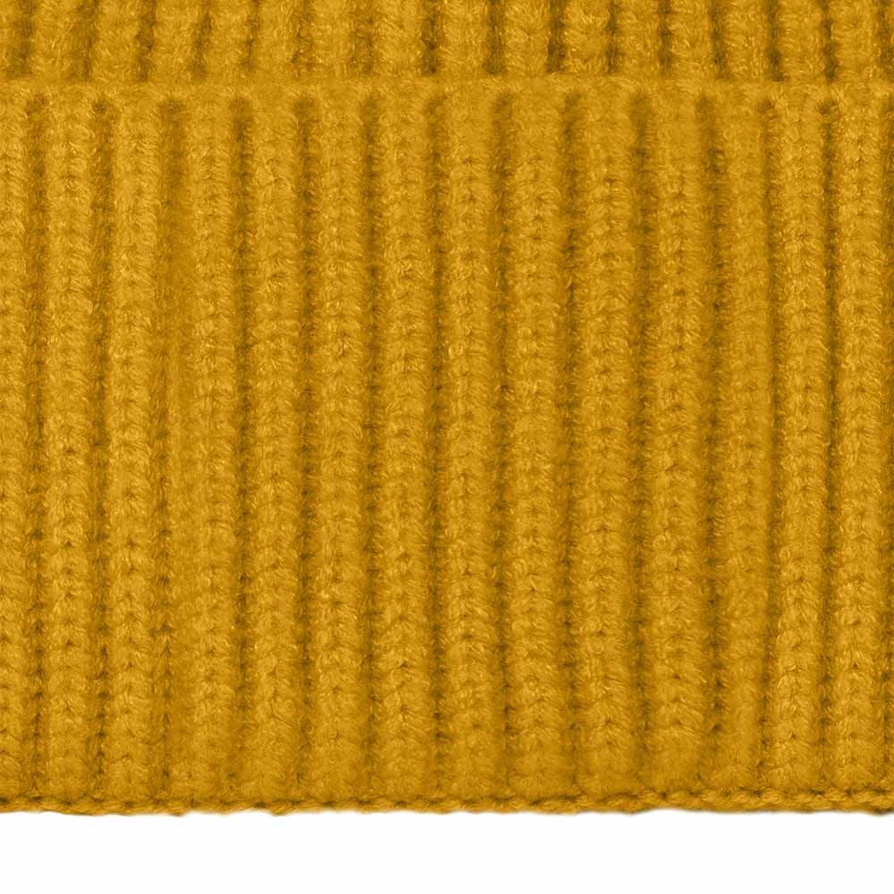 Dalix Embroidered Beanie Hat Knit Cap Cold Weather Womens in Mustard