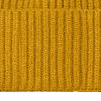 Dalix Embroidered Beanie Hat Knit Cap Cold Weather Womens in Mustard